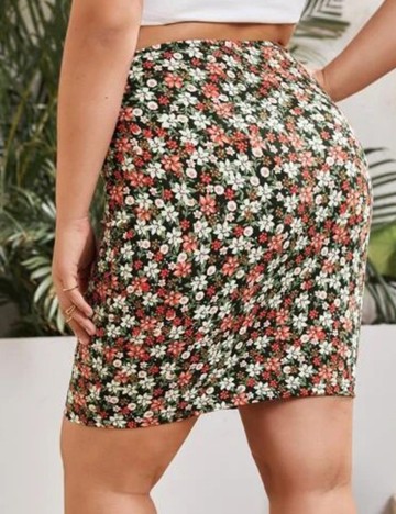 Fusta SHEIN CURVE, floral