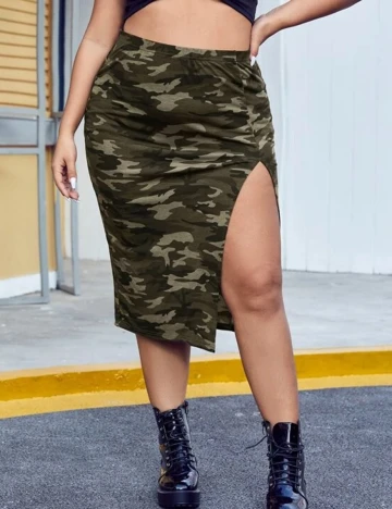 Fusta SHEIN CURVE, verde