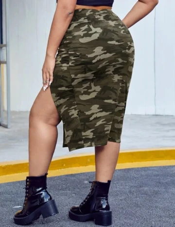 Fusta SHEIN CURVE, verde