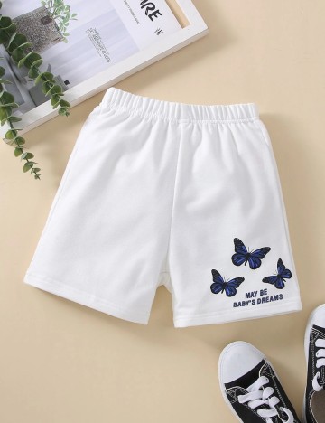 Pantaloni scurti Shein Kids, alb