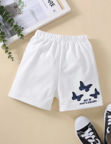Pantaloni scurti Shein Kids, alb