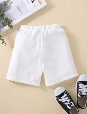 Pantaloni scurti Shein Kids, alb