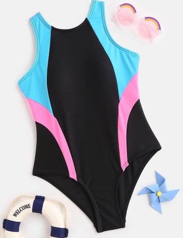 Costum de baie Shein Kids, negru, 9-10 ANI