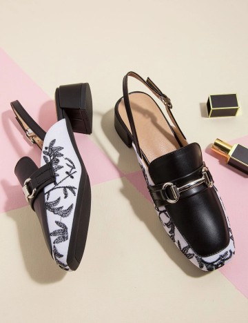 Pantofi SHEIN, negru/alb