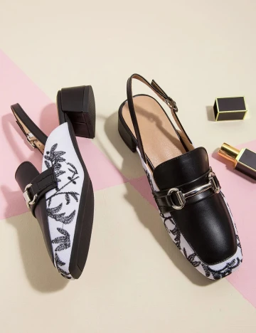 Pantofi SHEIN, negru/alb