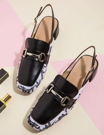 Pantofi SHEIN, negru/alb
