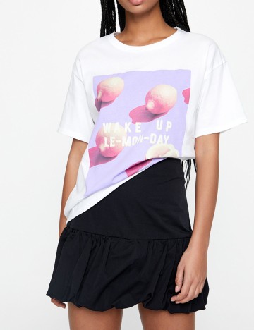 Tricou Pull&Bear, alb, L