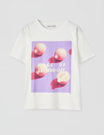 Tricou Pull&Bear, alb