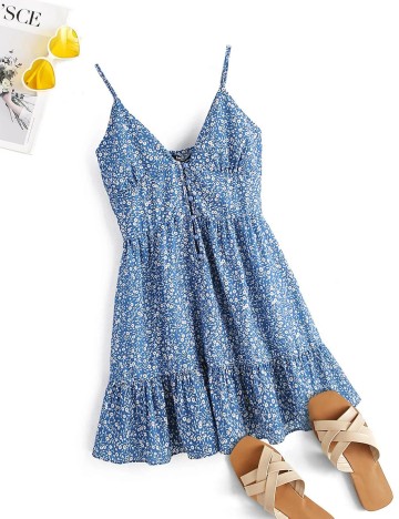 Rochie scurta SHEIN, albastru, S