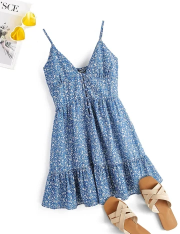 Rochie scurta SHEIN, albastru Albastru
