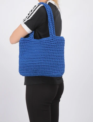 Geanta Pieces, albastru