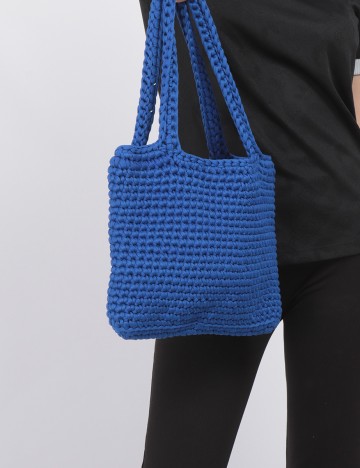 Geanta Pieces, albastru