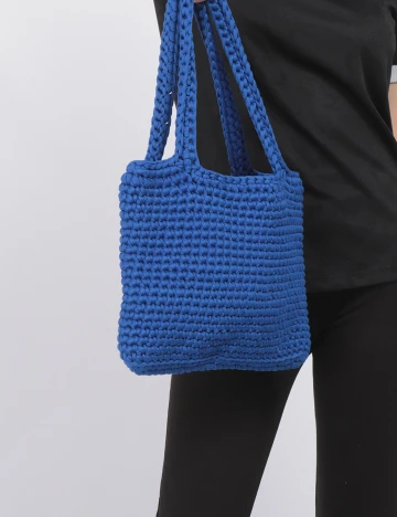 Geanta Pieces, albastru