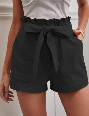 Pantaloni scurti SHEIN, negru, S