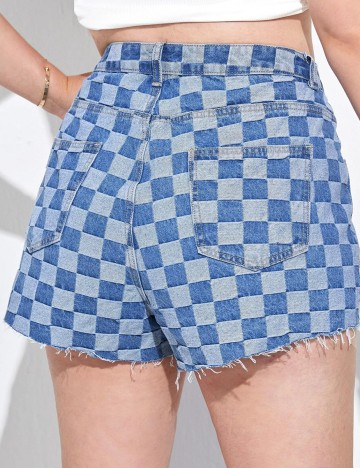 Pantaloni scurti SHEIN CURVE, albastru