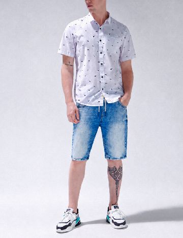 Pantaloni CROPP, albastru, 28