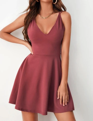 Rochie scurta SHEIN, roz pudra inchis