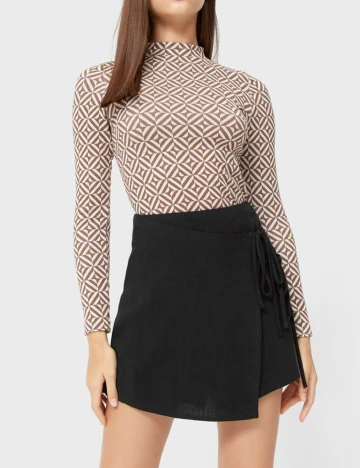 Fusta-pantalon Stradivarius, negru