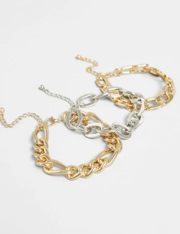 Set bratari Bershka, auriu/argintiu Galben