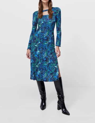 Rochie medie Stradivarius, albastru