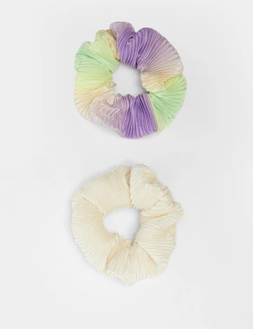 Set elastice de par Bershka, crem Crem