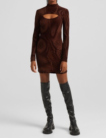 Rochie scurta Bershka, maro