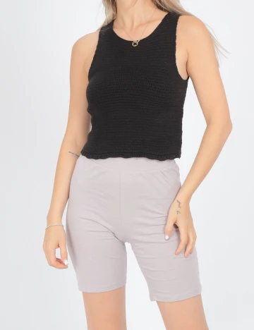 Top Stradivarius, negru Negru