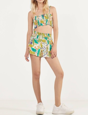 Pantaloni scurti Bershka, verde, S