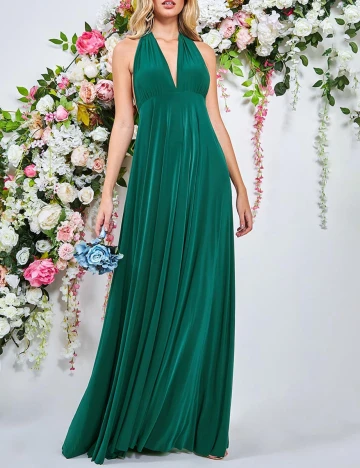 Rochie lunga Goddiva, verde Verde