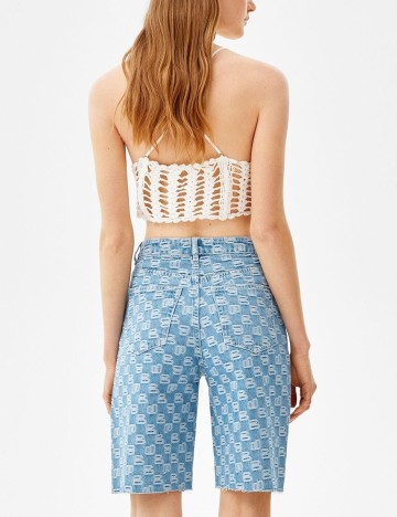 Pantaloni scurti Bershka, albastru