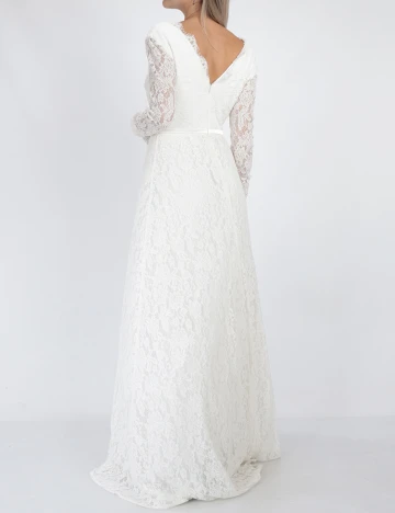 Rochie Lunga Moments New York, alb Alb