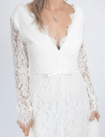 Rochie Lunga Moments New York, alb Alb