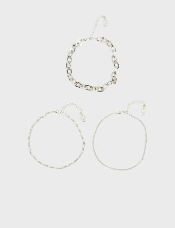 
						Set bratari de picior Stradivarius, argintiu, ONE SIZE