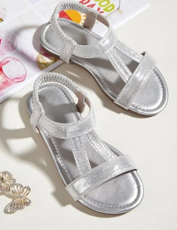 Sandale Shein Kids, argintiu