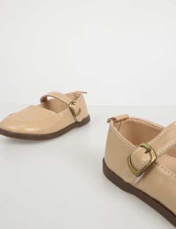 Pantofi Shein Kids, maro deschis
