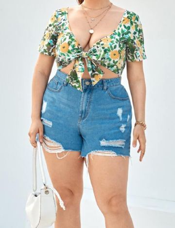 Top SHEIN CURVE, floral