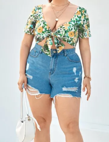 Top SHEIN CURVE, floral Floral print