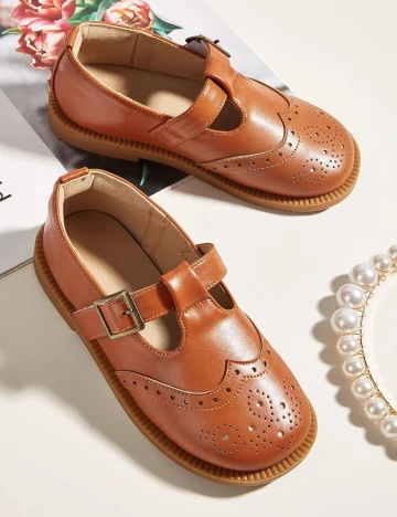 Pantofi Shein Kids, maro