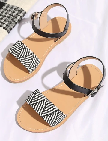Sandale Shein Kids, alb-negru