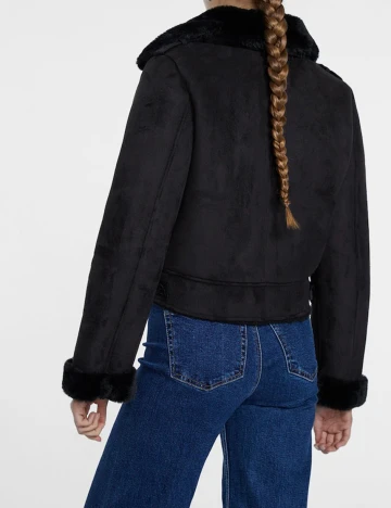 Geaca Stradivarius, negru Negru
