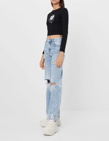 Top Bershka, negru Negru