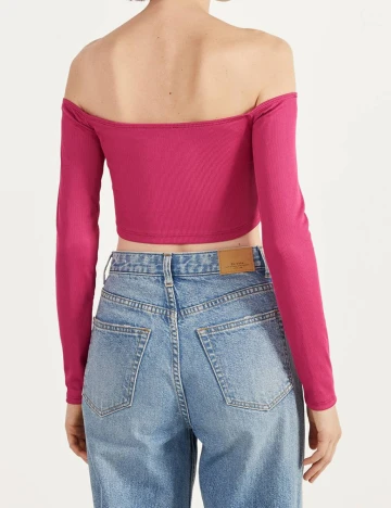 Top Bershka, magenta Roz