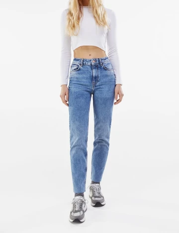 Blugi Bershka, albastru Albastru