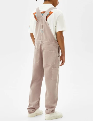 Salopeta Bershka, bej Crem