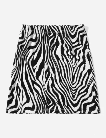 Fusta Shein Kids, alb/negru