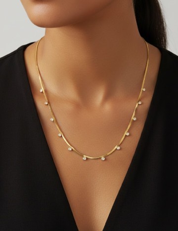 Colier placat cu aur 18k Pieces, auriu