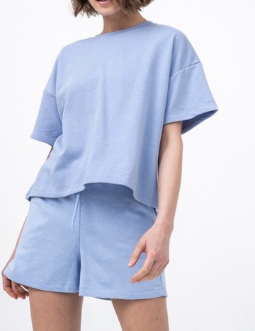 Tricou Pieces, albastru