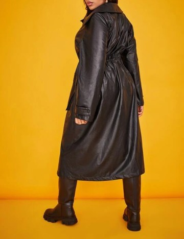 Trench SHEIN CURVE, negru