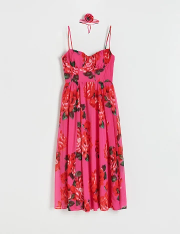 Rochie medie Reserved, roz