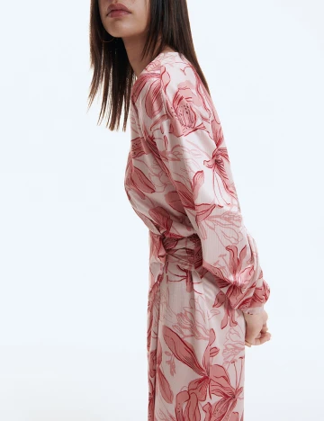 Rochie medie Reserved, roz pudra